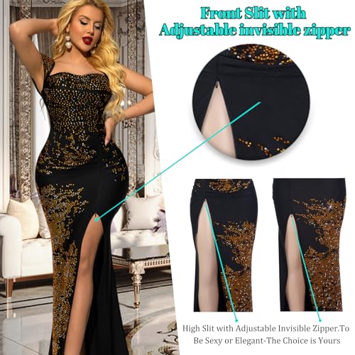 Women's Formal Mermaid Evening Dresses Wrap Dress Maxi Long Ruched with Slit3