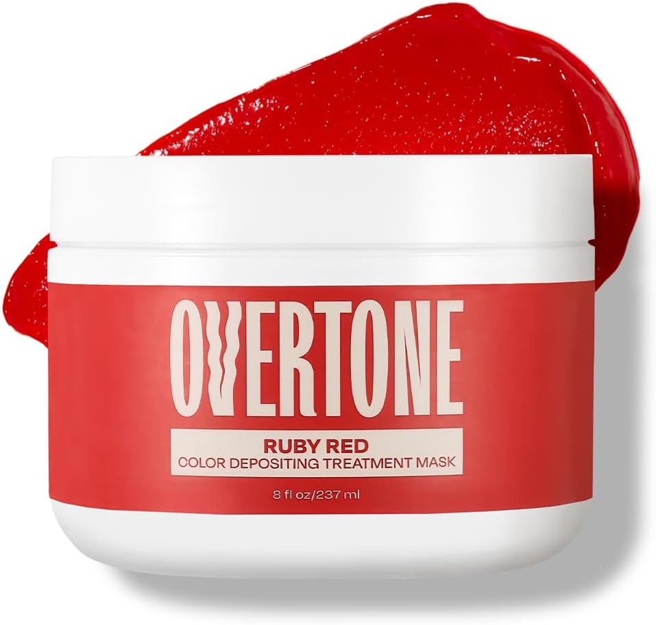 Semi Permanent Hair Color Conditioner, Ruby Red, 8 oz, Nourishing, Damage-Free, Color Depositing Mask for All Hair Types with Shea Butter & Coconut Oil, Vegan & Cruelty-Free