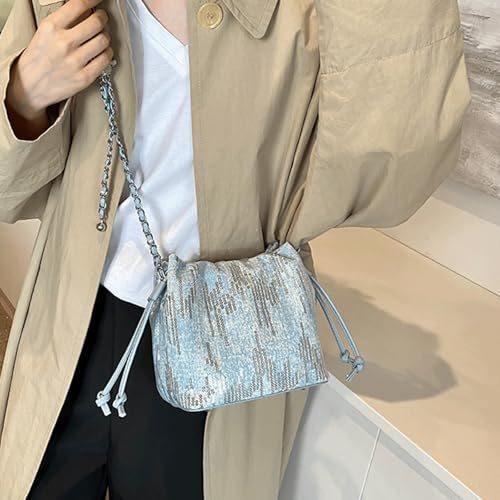 Sequin Purse Sparkly Denim Sequin Purse Crossbody Shoulder Bag with Zipper Trendy Ideal Gift for Girls Women4