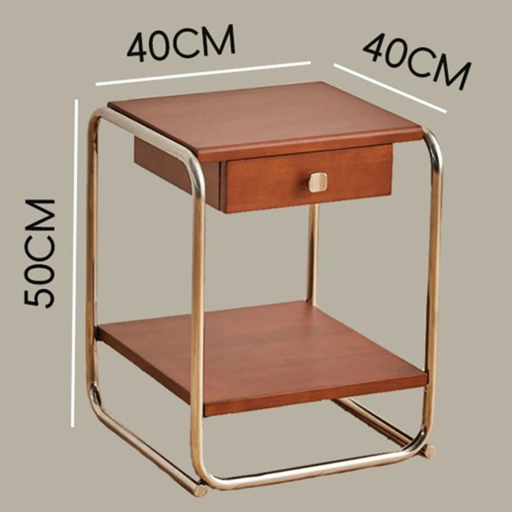 Stolik boczny do sofy Retro stolik nocny do salonu, minimalistyczny boczny na sofę, wielowarstwowy ze schowkiem