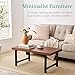 Best Choice Products 44in Modern Coffee Table Butcher Block Top Large Accent Table, Rectangular Wood Industrial Rustic Coffee Table for Living Room w/ 2in Metal Legs, 3in Tabletop - Brown