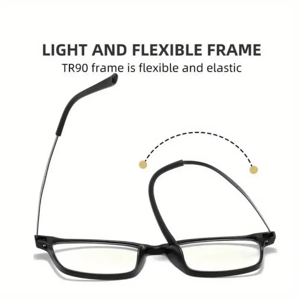 First Lens Titanium Rect Blue Light Blocking Reading Glasses For Mens & Womens | Lightweight | stylish | Anti blue Light Glasses +2.50 Power 4