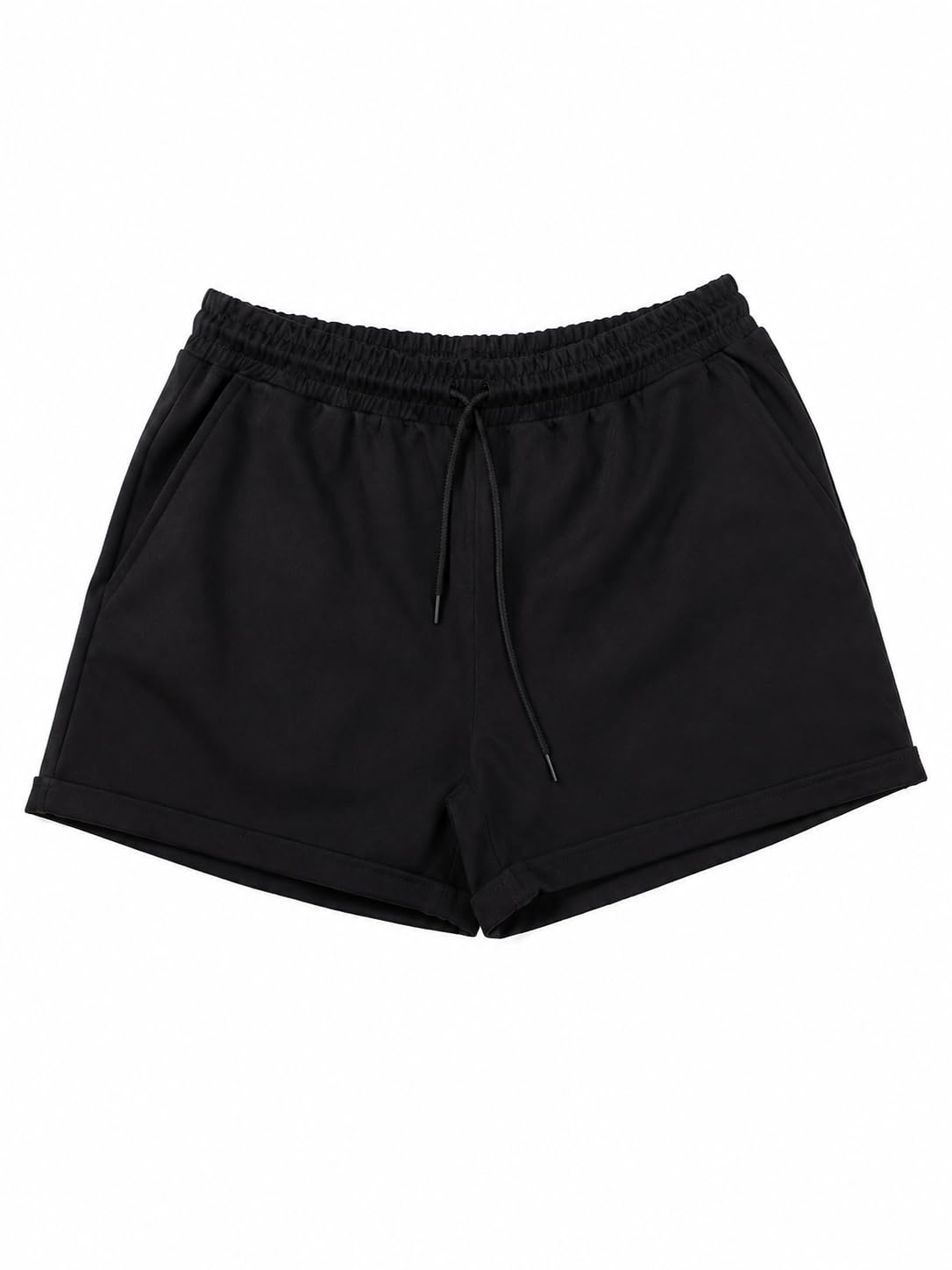 Rupfab Women's Cotton Shorts Pack of 2 | Solid Black Casual Shorts | Elastic Waist with Adjustable Drawstring | 2 Side Pockets | Regular Fit | Comfortable Lounge, Gym-image-15