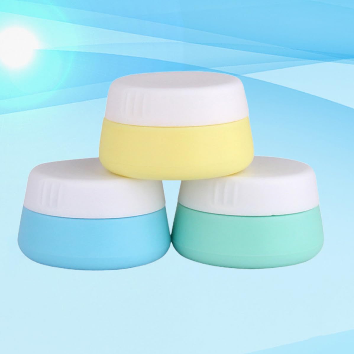 3pcs Silicone Cream Jars 10ml 20ml Portable Travel Dispenser Set