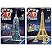 Ravensburger Puzzle 3D Empire State Building Edizione Speciale Notte, 216 Pezzi, Colore Nero, Luce Led, 12566 1 & Tour Torre Eiffel Puzzle 3D Con Led, Edizione Speciale Notte, 216 Pezzi, Multicolore