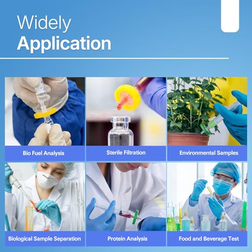 500 Stk/Beutel PTFE Spritzenvorsatzfilter Hydrophile 0,45 μm Porengröße, 25 mm Membrandurchmesser, Labor-Spritzenvorsatzfilter, HPLC und GC Spritzenvorsatzfilter