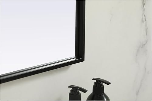 Miniatura 7 de Elegant Lighting Espejo de arco de marco de metal 40x34 pulgadas en negro