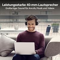Jabra Evolve2 65 Wireless PC Headset with Charging Stand – Noise Cancelling Microsoft Teams Certified Stereo Headphones with Long-Lasting Battery – USB-A Bluetooth Adapter – Black – Ansicht 7