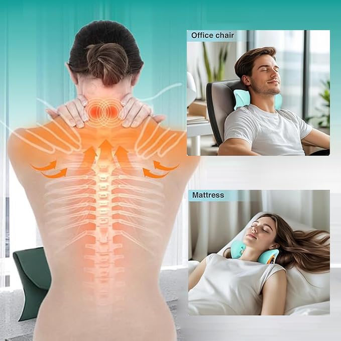 Miniatura 2 de Nuevo masajeador de cuello con calor, almohada eléctrica de relajación de cuello y hombros, dispositivo de tracción cervical en ángulo de 26 para
