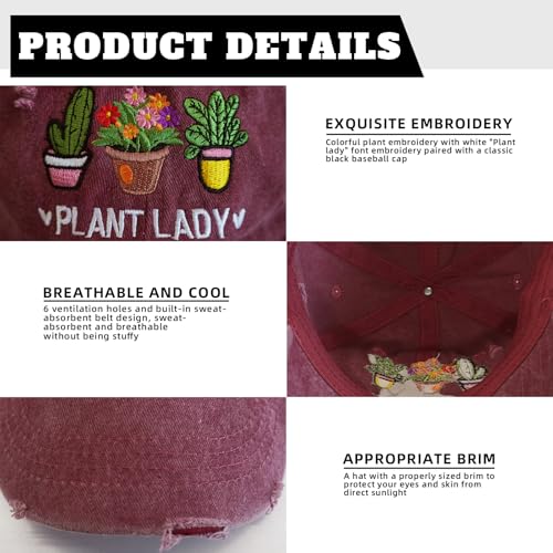 Image of Gardening Hat for Gardening Gifts for Women Adjustable Embroidered Baseball Cap for Gardeners Women or Wife Mom