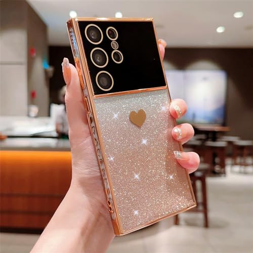 Coque cœur d'amour paillettes or pour sublimer vos soirées