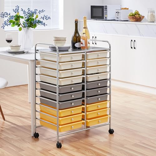 Yaheetech 20 Drawers Rolling Storage Cart Multipurpose