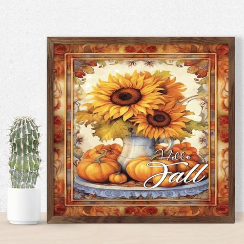 Panneau bois Hello Fall décoration automne chic pour maison