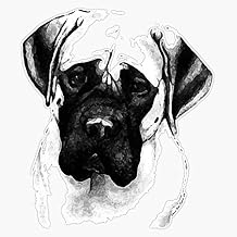 Mastiff Portrait Tee Sticker Vinyl Waterproof Sticker Decal Car Laptop Wall Window Bumper Sticker 5"