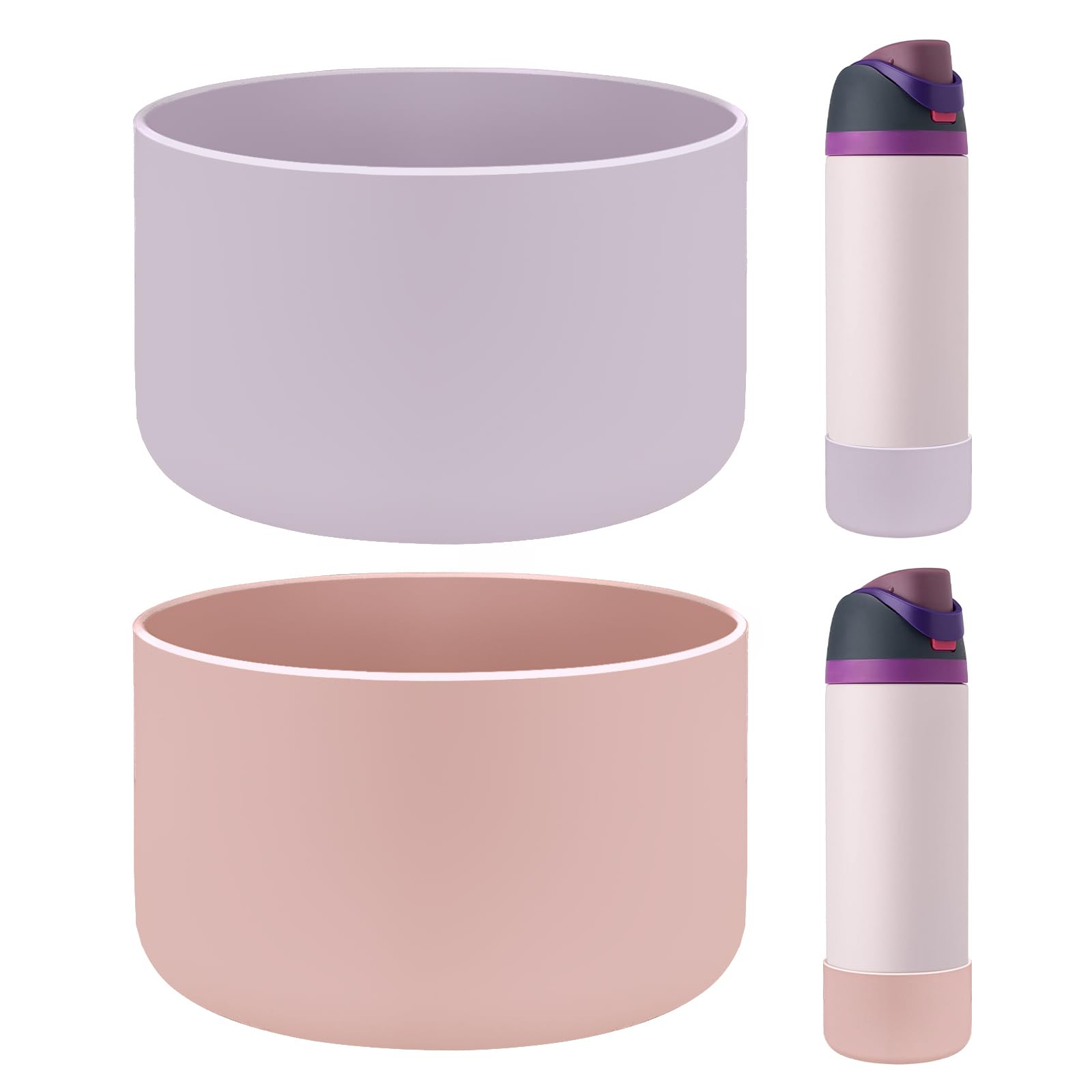 HEYSKAY 2PCS Silicone Boot for Owala Flask Water Bottle Anti-Slip Protective Sleeve for Owala Twist,FreeSip and Flip Stainless Steel Water Bottle