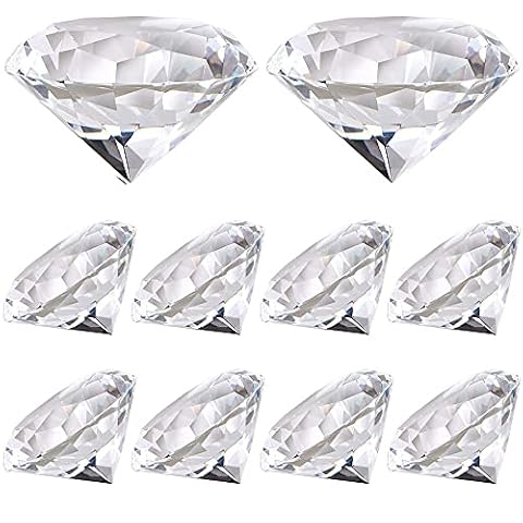 GZGZKJ 10 szt. jasne kryształy diamenty kamienie szlachetne ślub kryształ diament przycisk do papieru klejnoty dekoracje ślubne Boże Narodzenie dekoracja domu (przezroczysty)