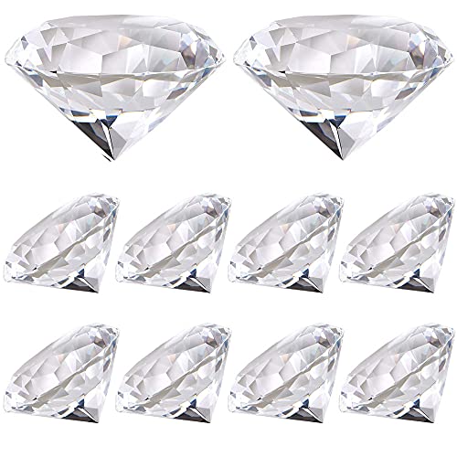 GZGZKJ 10 szt. jasne kryształy diamenty kamienie szlachetne ślub kryształ diament przycisk do papieru klejnoty dekoracje ślubne Boże Narodzenie dekoracja domu (przezroczysty)