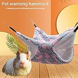 SOBW Hängematte Höhle 2 Ebenen Hängendes Bett Flauschige Hängebett Käfig Kleintierebett Intellektuelles Spielzeug mit Haken for Ratte Chinchillas Totoro Hamster Frettchen Mäuse Nager