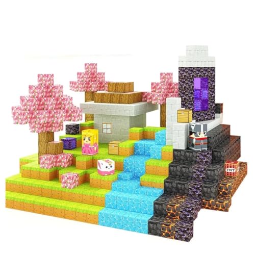 Image of 54pcs Magnetic Building Blocks for Kids - STEM Construction Toy Set for Boys & Girls Ages 3+ Mine-Themed Sensory Magnetic Cubes - Educational Gifts for Kids