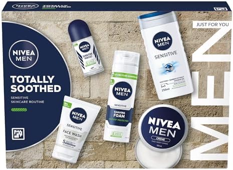 NIVEA MEN Totally Soothed Gift Set (5 Products), Men's Skincare G...