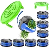 Chway 10 PCS Replacement Trimmer Spool & Cap – Compatible with Kobalt KST 120X / KST 120X-06 String Trimmer Only (Item #651246), 0.065' Dual Line, 8 Spools + 2 Caps