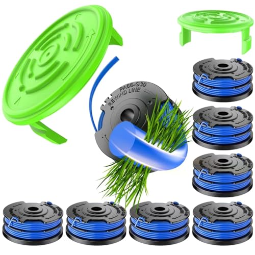 Chway 10 PCS Replacement Trimmer Spool & Cap â€“ Compatible with Kobalt KST 120X / KST 120X-06 String Trimmer Only (Item #651246), 0.065" Dual Line, 8 Spools + 2 Caps
