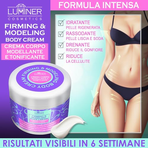 LUMINER® Anti-Cellulite Cream, 200 ml Intensive Treatment for Legs Buttocks and Belly, Made in Italy - Image 3