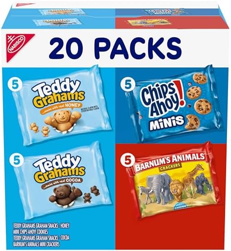 Nabisco Fun Shapes Snacks Variety Pack, 3 Flavors, 20 Snack Packs