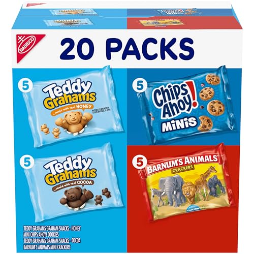 Nabisco Fun Shapes Variety Pack, Barnum's Animal Crackers, Teddy Grahams and CHIPS AHOY! Cookies...