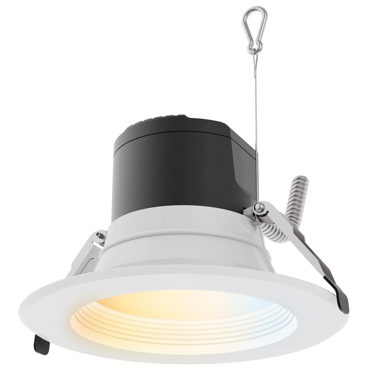 Sunlite 87809 6" LED Commercial Recessed Round Downlight Fixture, Power Selectable 13W/19W/27W, 3000 Lmns, CCT Switch 27K/30K/35K/40K/50K, 90 CRI, Energy Star, Dimmable, Title-24 Compliant, ETL Listed