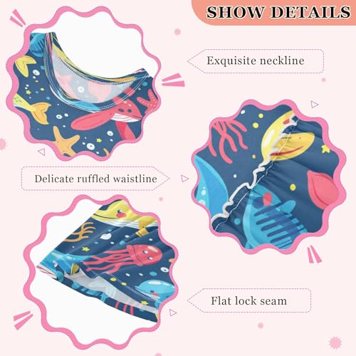 Girls Sleeveless Dress Sea Ocean Fish Tank Dresses Summer Sundress3