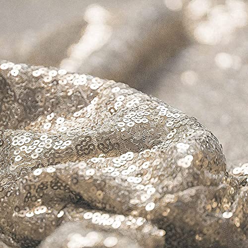 Cortina Telón de Fondo de Lentejuelas Champagne 4FTx8FT 2 Paneles miniatura 4