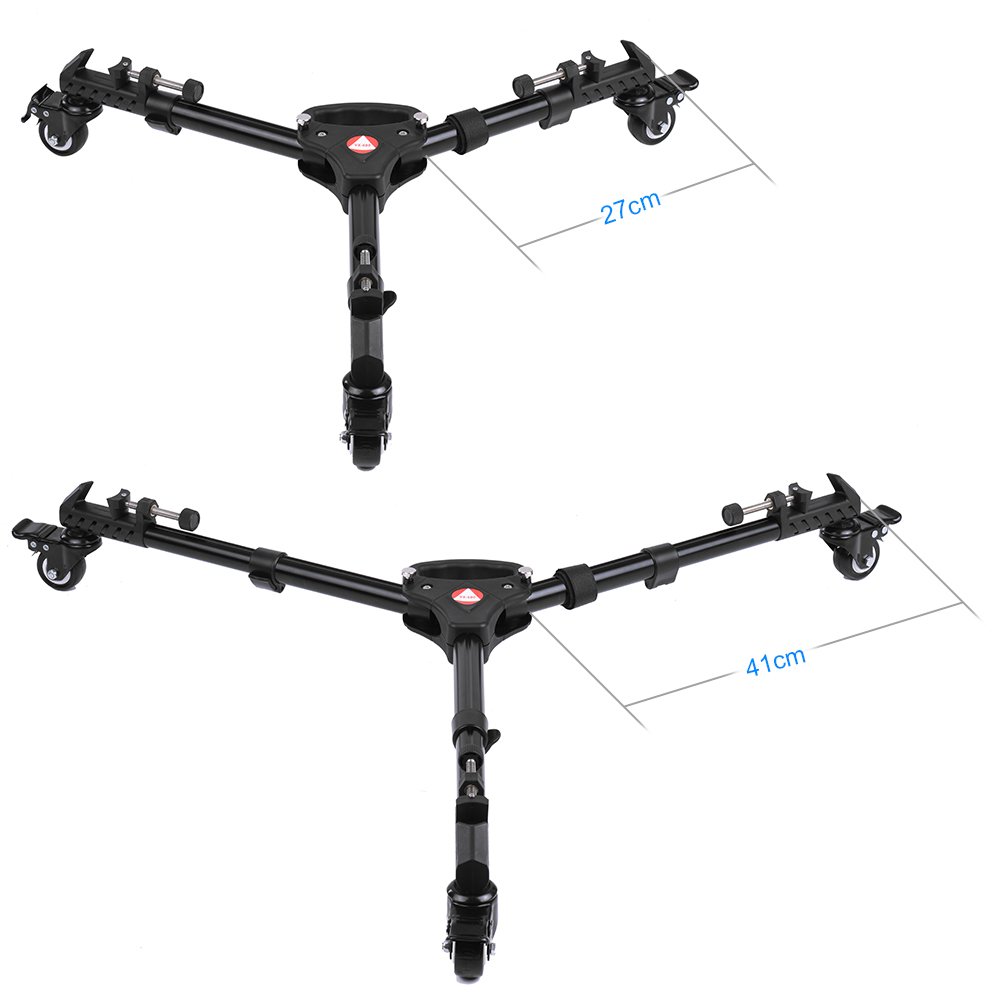 Photography Professional - Treppiede universale pieghevole con ruote in gomma e supporti regolabili per fotocamere Canon, Nikon, Sony, DSLR, videocamere, video illuminazione, portata massima 20kg