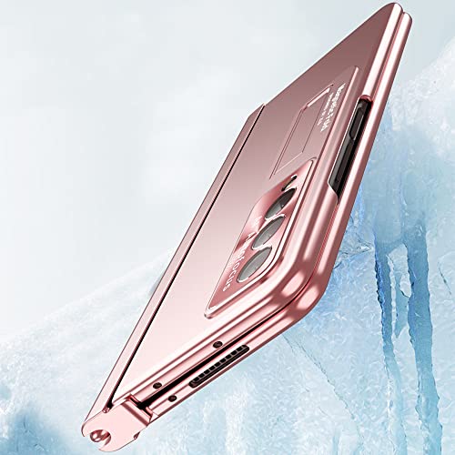 Coque Samsung Galaxy Z Fold 4 en or rose avec protection luxe en verre trempé