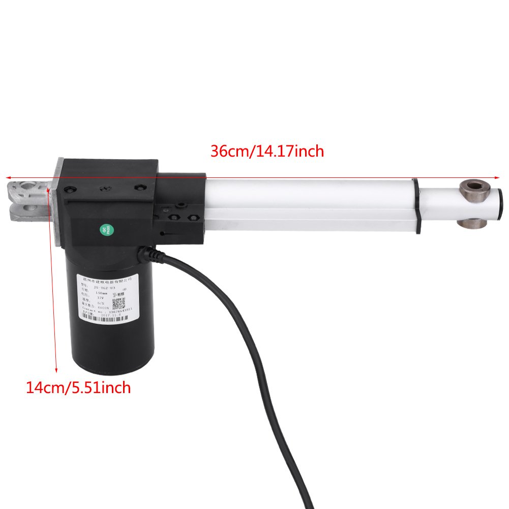 12V Actuador lineal Dominio pesado DC 6000N/4000N 150 mm Motor de accidente cerebrovascular de 6 pulgadas, de elevación industrial eléctrica, varillas de empuje de