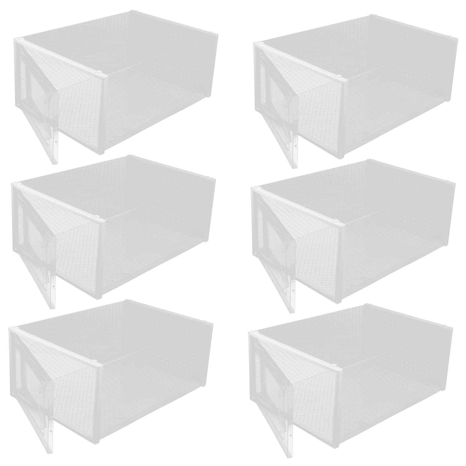 Rangement tiroir pratique de 6 boîtes claires empilables gain de place