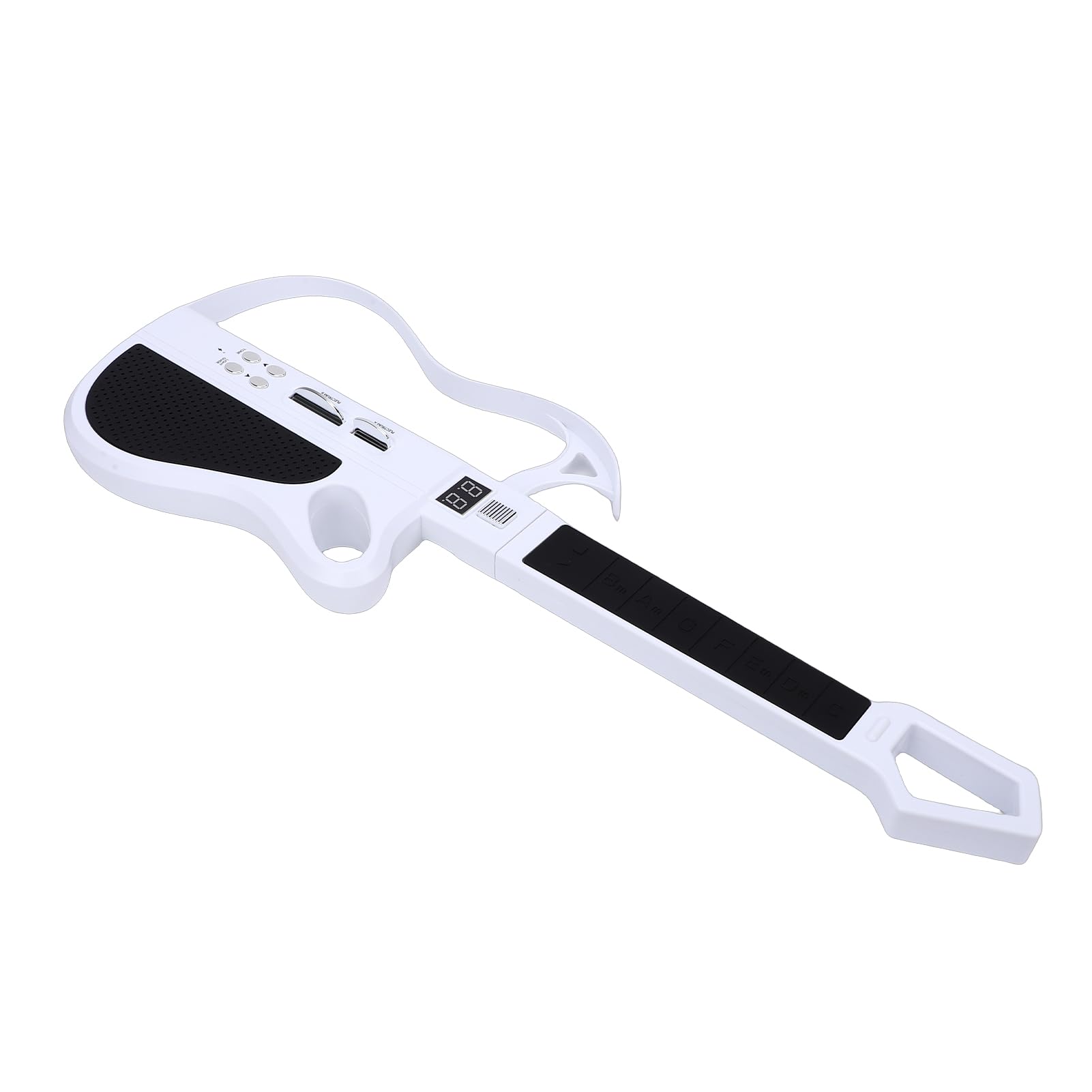 Tissting Chitarra Elettrica Giocattolo Per Bambini Pieghevole Senza Corde - 7 Suoni, Batteria Ricaricabile, 4 Ritmi, Cinturino Incluso Per Musica In Famiglia E All'Aperto (White)