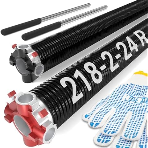 Toriexon Pair of Garage Door Spring 0.218 x 2” x 24”, 18000 Cycles Garage Spring Door Replacement, Heavy-Duty & Long-Lasting Garage Door Torsion Spring Cover
