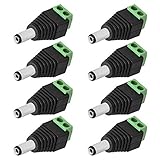 8x DC Stecker Hohlstecker 2,1 x 5,5 mm Adapter Terminal Block Netzteil Schraubbar