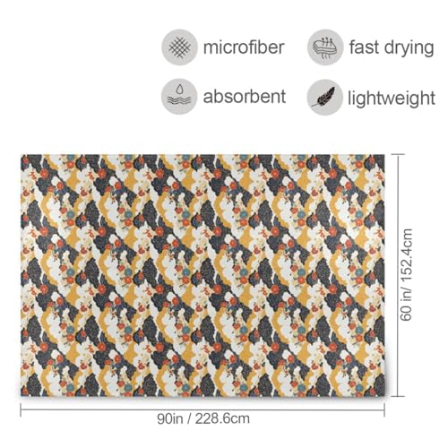 Couverture de style japonais fleurs nuages plaid grand format - 4