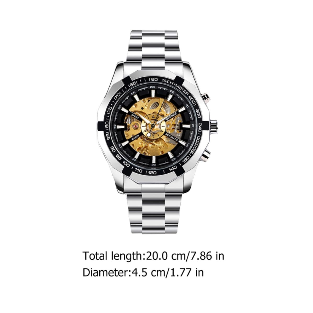 Reloj Mecánico Automático de Moda para Hombre, Esfera Clara