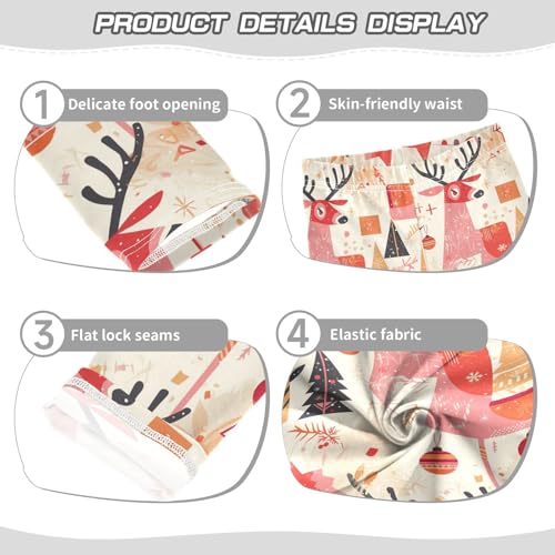 KLL Christmas Winter Snow Elk Red Little Girls Legging Comfortable High Waisted Activewear Running3