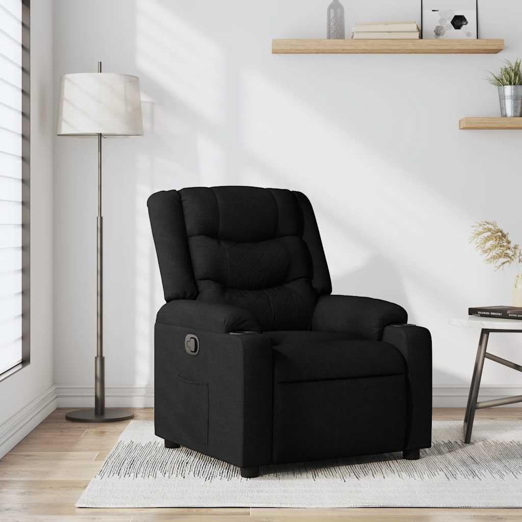 Sillón Relax Negro Tela Manual Ajustable TV Sillón