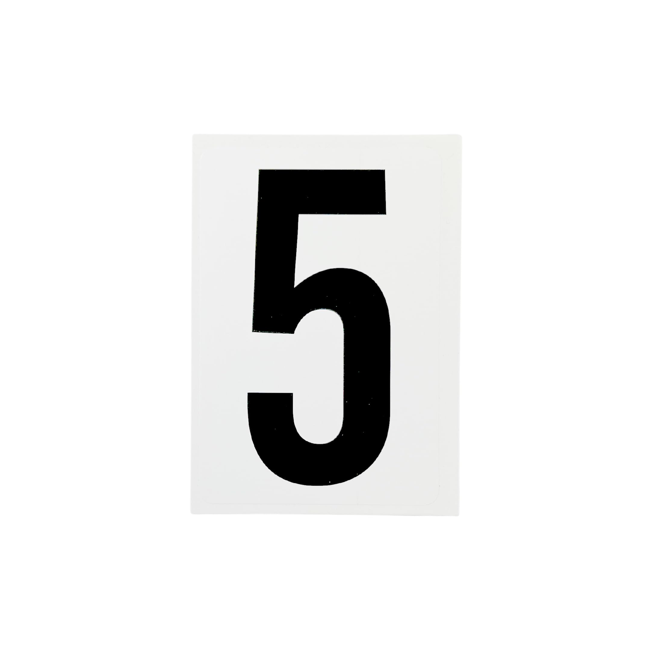 Waterproof Wheelie Bin Black Number 5 Sticker