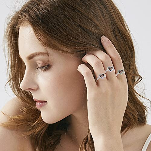 Custom Photo Ring 925 Sterling Silver Personalized Picture Ring Birthstone Ring Promise Rings Anniversary Jewelry Gift for Her Women Lover2