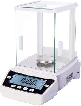 Digital Precision Electronic Scale Analytical Balance 0.0001g High Lab with Windshield LCD Screen Powered by USB/Adapter,