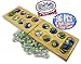 Matty's Toy Stop Deluxe Solid Wood Folding Mancala Game with 48 Multi-Colored Gems and 48 Clear Gems (96 Gems Total)