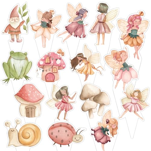 Fairy Cupcake Toppers for Birthday Party - Pack of 48, Double-side, NO DIY,...