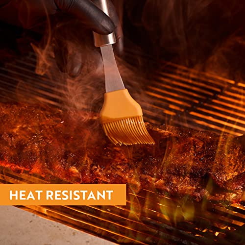 Cave Tools Basting Brush And Sauce Pot, Stainless Steel Handle And Silicone Bristles With Pour Spout #TOP5