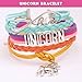 RLGPBON Unicorn Gifts for Girl Drawstring Backpack/Makeup Bag/Unicorn Pendant Necklace/Bracelet/Hair Ties